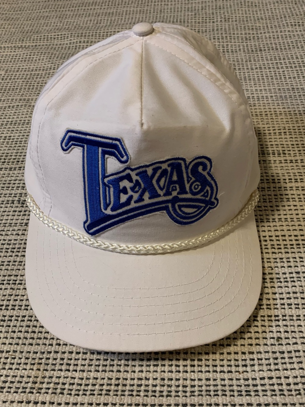 Vintage 90s SnapBack Hat White Rope Texas Made jn Taiwan Head to Toe